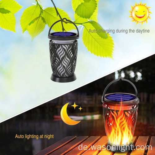 Outdoor Hanging Solar Lantern Flackering Flame Solar Torch Light wasserdichte LED Flamme Regenschirm Licht Landschaft dekoratives Licht